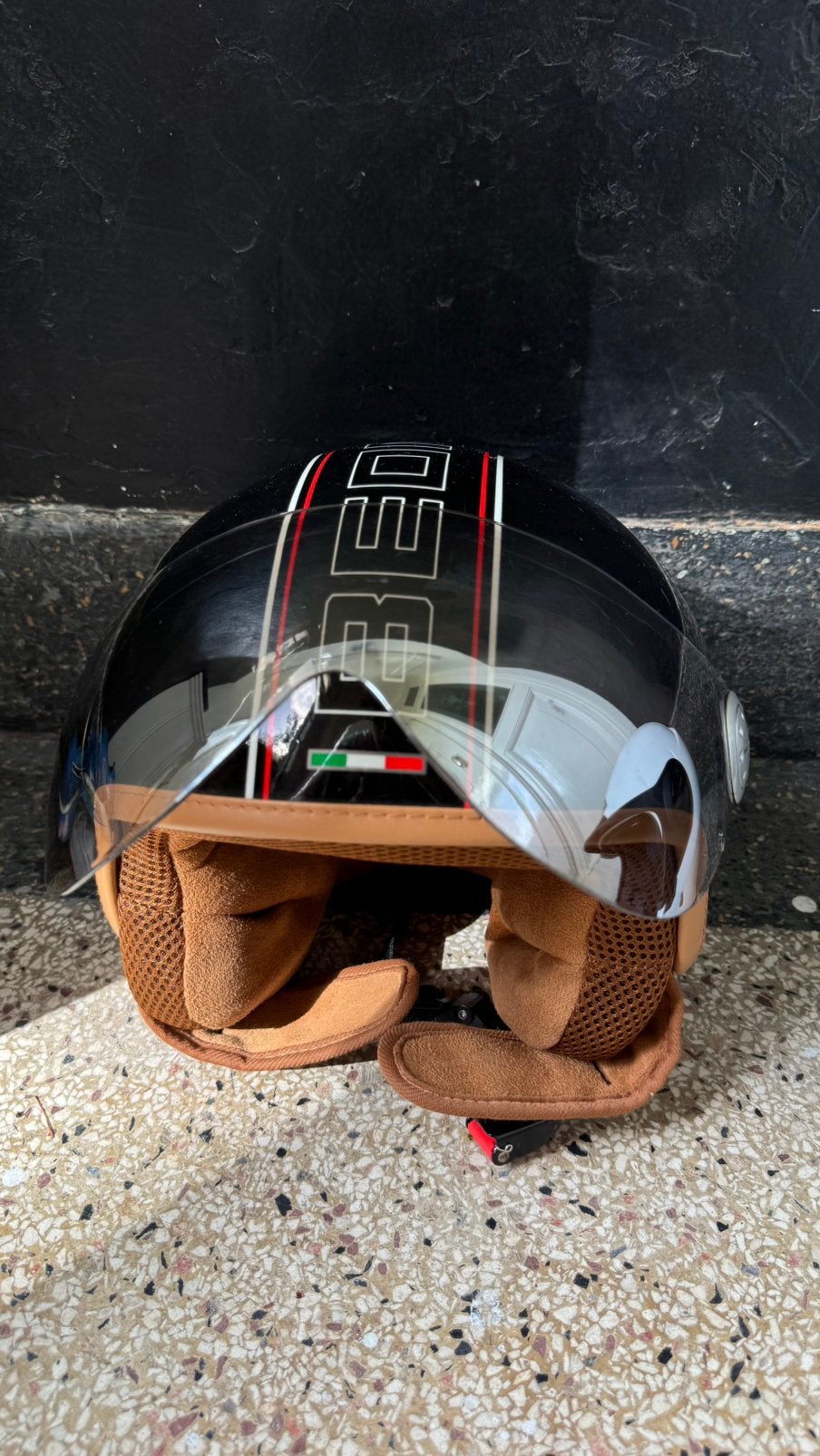 Beon Design Luxe Jethelm, Fietsen en Brommers, Brommerhelmen, Ophalen of Verzenden, Gebruikt, Medium