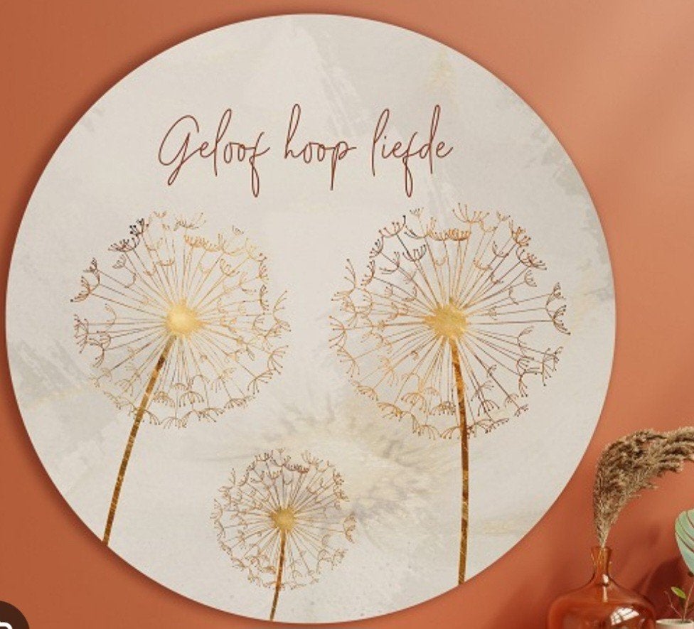 Muurcirkel geloof, hoop, liefde, Gebruikt, 100 cm, Kunststof, Wandcirkel