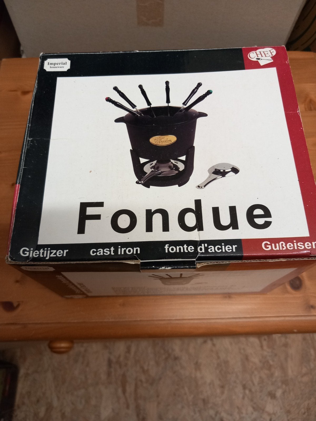Gietijzeren Fondueset Imperial Chef met Brander en Vorken, Ophalen of Verzenden, Nieuw