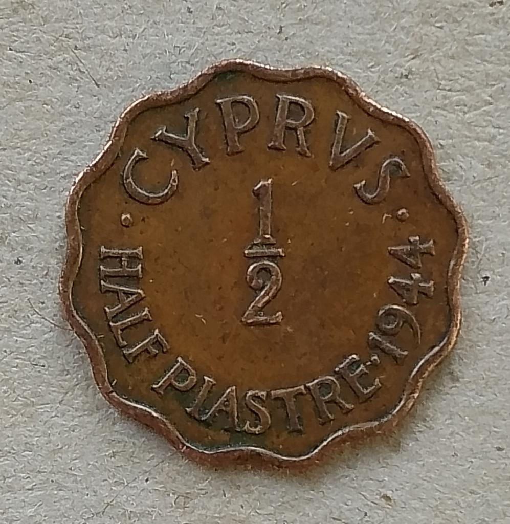 Cyprus, 1/2 piastre 1944, Ophalen of Verzenden, Overige landen, Losse munt