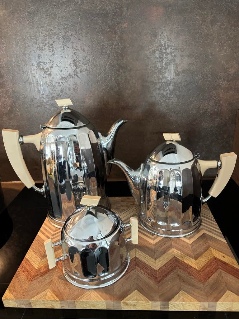 Vintage Koffie- en Theeservies - Art Deco Stijl, Antiek en Kunst, Ophalen of Verzenden