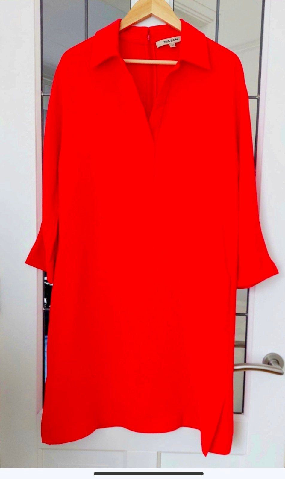 Natan Feestelijke Rode Jurk - Quiet Luxury Stijl - Maat 38/M, Maat 38/40 (M), Verzenden, Knielengte, Rood
