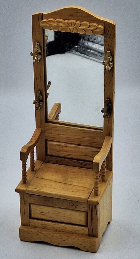 Halmeubel, kapstok, spiegel en zitje, nieuw, voor poppenhuis, Ophalen of Verzenden, Nieuw, Poppenhuis