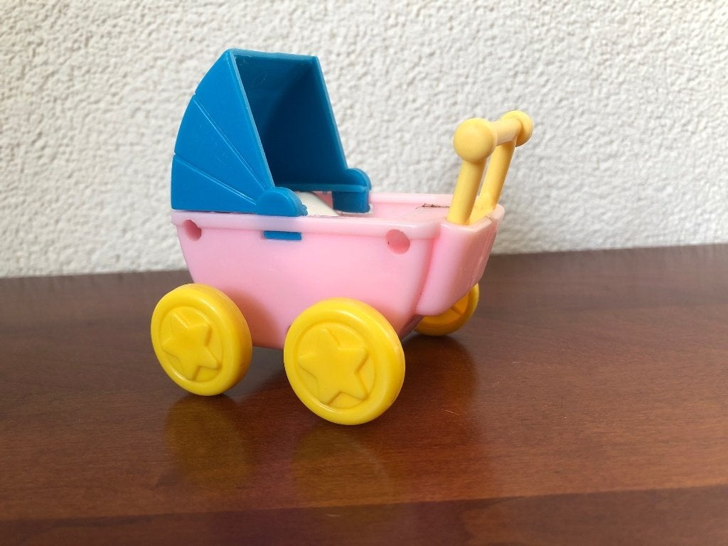Vintage KLEINE Kinderwagen Wandelwagen 7,5 cm, Ophalen of Verzenden, Gebruikt