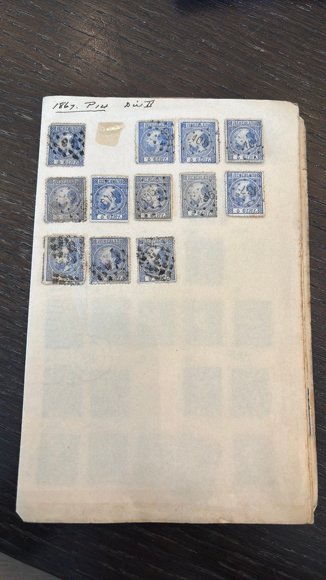 98x 5 cent 1867 verschillende tandingen en stempels., Postzegels en Munten, Postzegels | Nederland, Verzenden