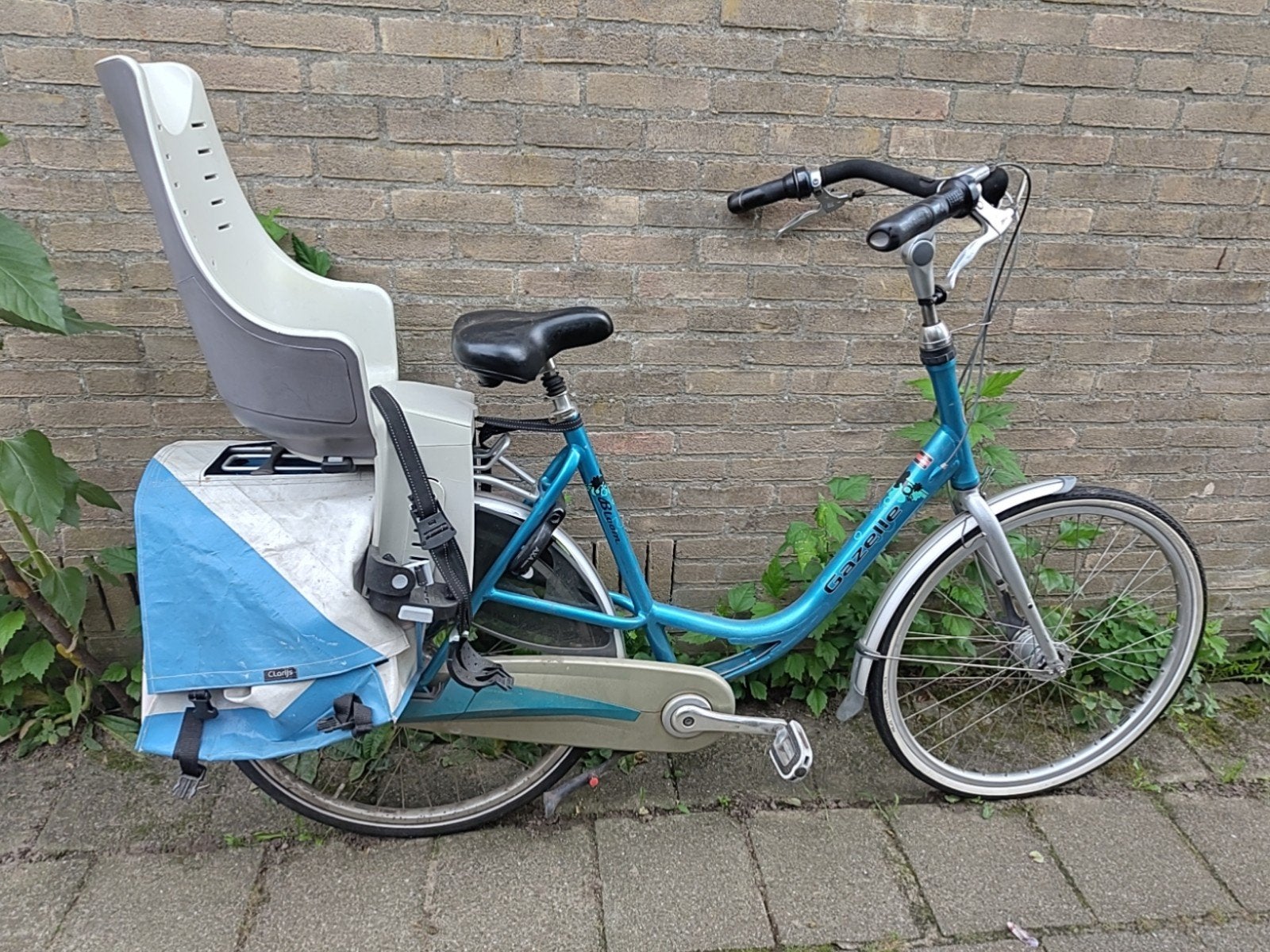 Damesfiets Gazelle Bloom 64cm met Bobike achterzitje, Fietsen en Brommers, Ophalen, Gebruikt, (Extra) lage instap, 56 cm of meer