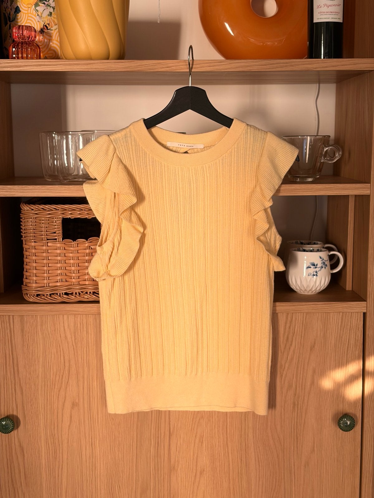 Yaya top met ruches, nieuw, valt groot, Kleding | Dames, Ophalen, Geel, Nieuw, Maat 36 (S)