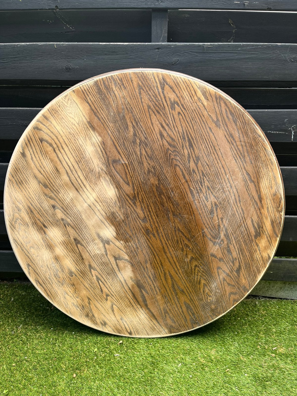 GRATIS zwaar eiken rond blad / tafelblad, Huis en Inrichting, Tafels | Eettafels, Ophalen, Rond, Eikenhout, 100 tot 150 cm