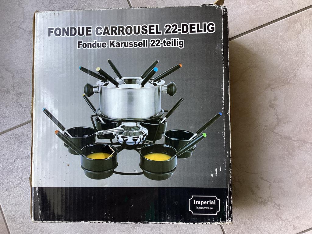 Fondue carrousel 22- delig NIEUW !, Ophalen of Verzenden, Zo goed als nieuw, Brander, Fondueset