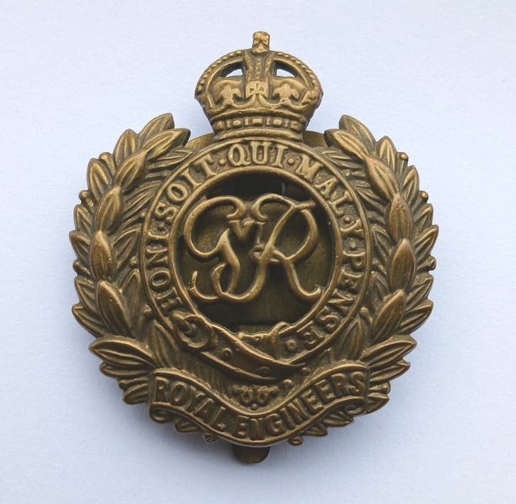 Royal Engineers Cap Badge Wo2, Verzamelen, Ophalen of Verzenden, Engeland, Embleem of Badge