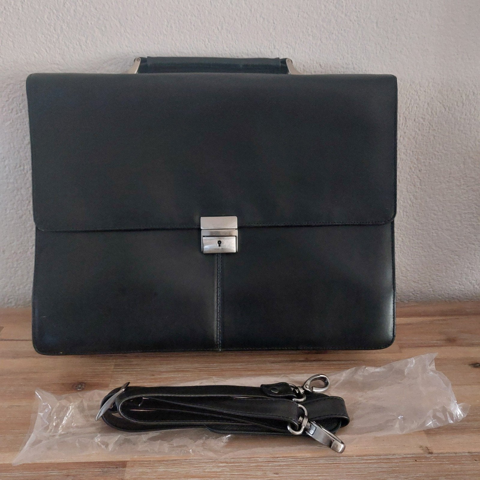 Plevier Leren Tas, Zwart, Aktetas of Boekentas, Nieuw, Ophalen of Verzenden