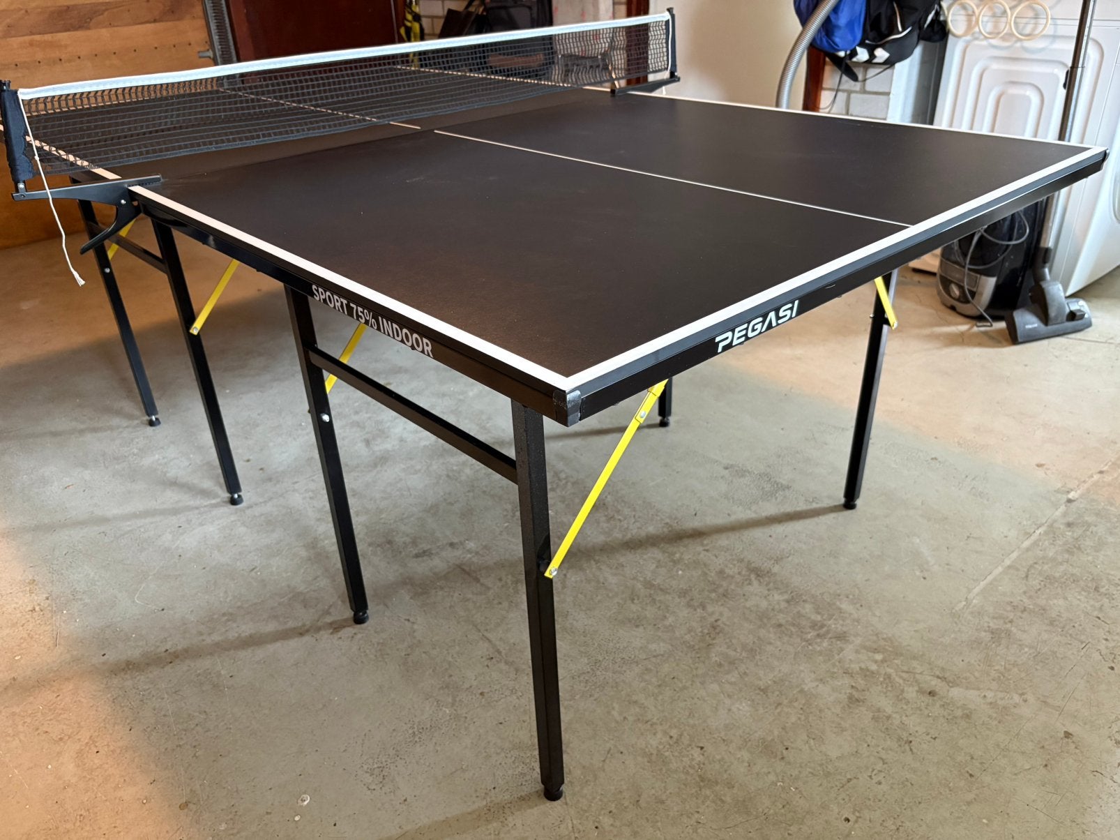 Tafeltennistafel Pegasi sport 75% zwart, Sport en Fitness, Tafeltennis, Ophalen, Zo goed als nieuw, Tafel Indoor, Inklapbaar