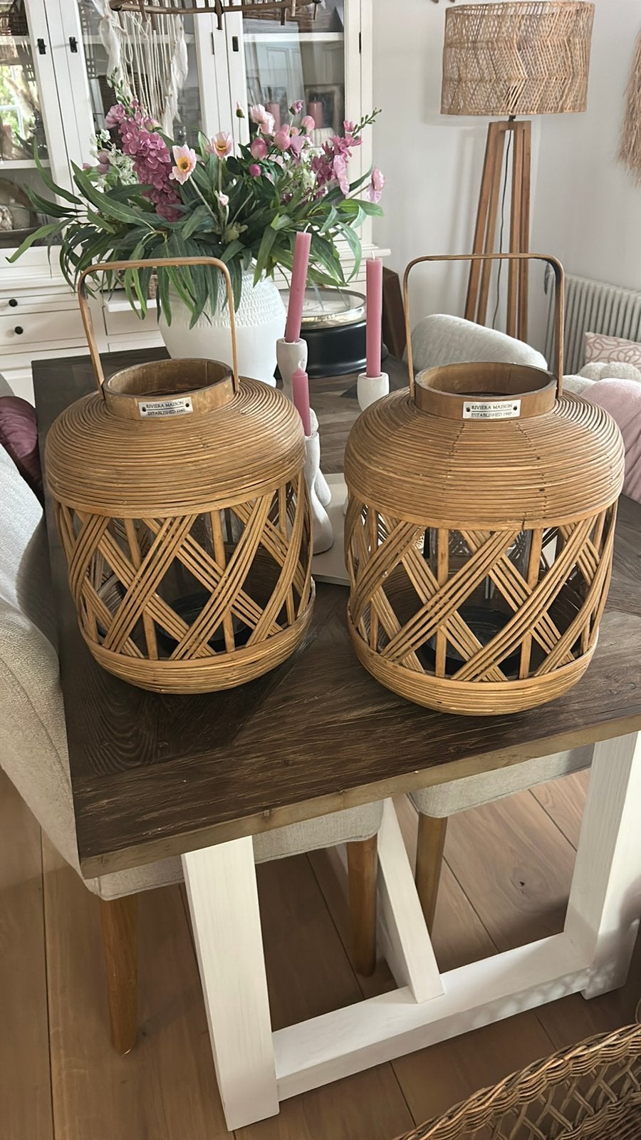 Prachtige grote lantaarns van Riviera maison, nieuwstaat., Huis en Inrichting, Woonaccessoires | Kandelaars en Kaarsen, Ophalen of Verzenden