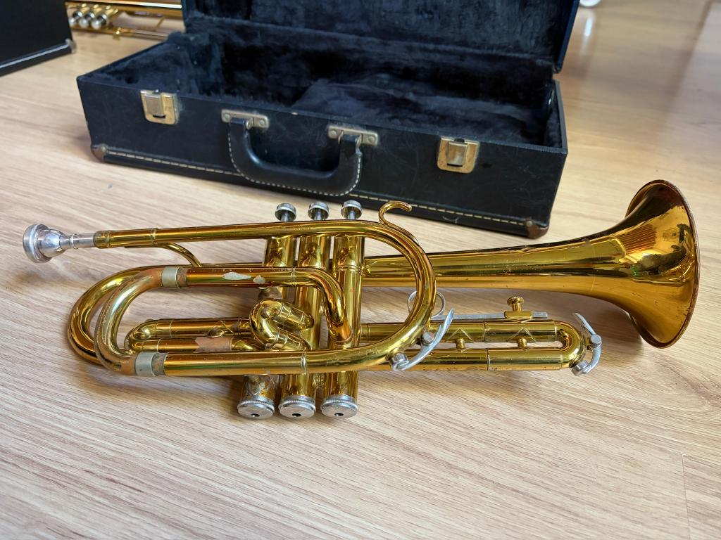Cornet King Cleveland 602, Muziek en Instrumenten, Blaasinstrumenten | Trompetten, Gebruikt, Overige typen, Ophalen
