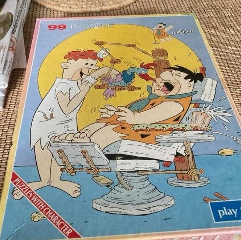 Vintage Flintstones Puzzel -Fred bij de Tandarts, 99 stukjes, Ophalen of Verzenden, Meer dan 50 stukjes, Gebruikt, 6 jaar of ouder
