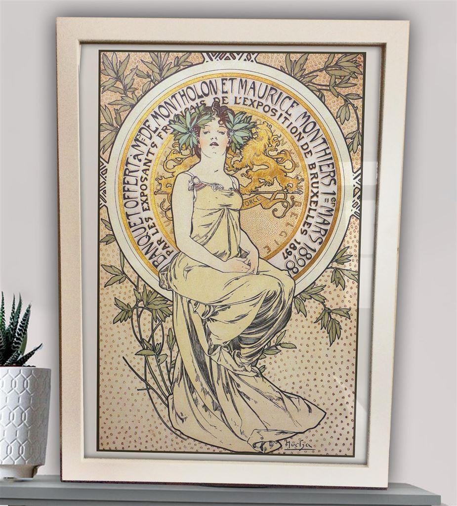 ALPHONSE MUCHA Art Nouveau Jugendstil Poster in Lijst, Verzenden