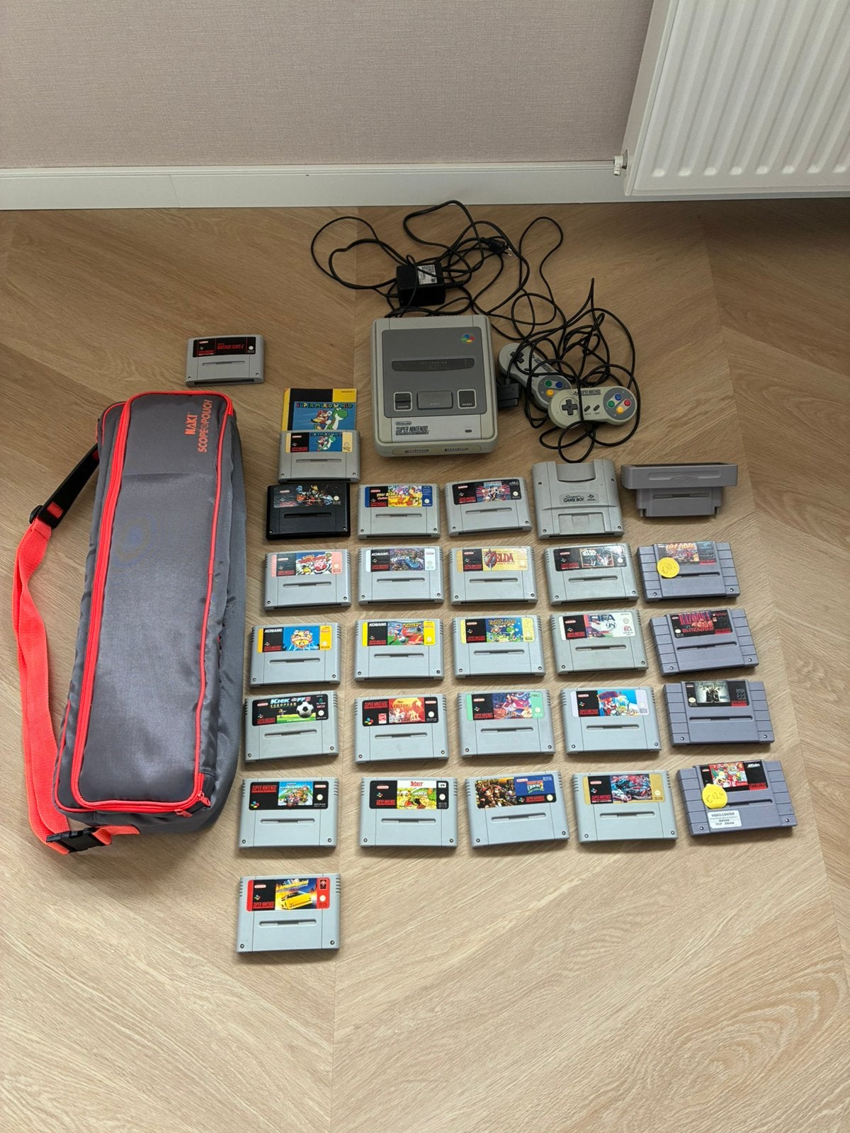 Super Nintendo SNES set + 27 spellen, Ophalen of Verzenden, Zo goed als nieuw, Met 2 controllers