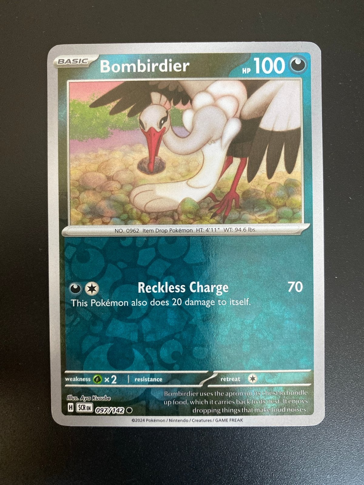 Bombirdier 092/142 Reverse Holo Pokémon Stellar Crown, Ophalen of Verzenden, Zo goed als nieuw, Losse kaart, Foil
