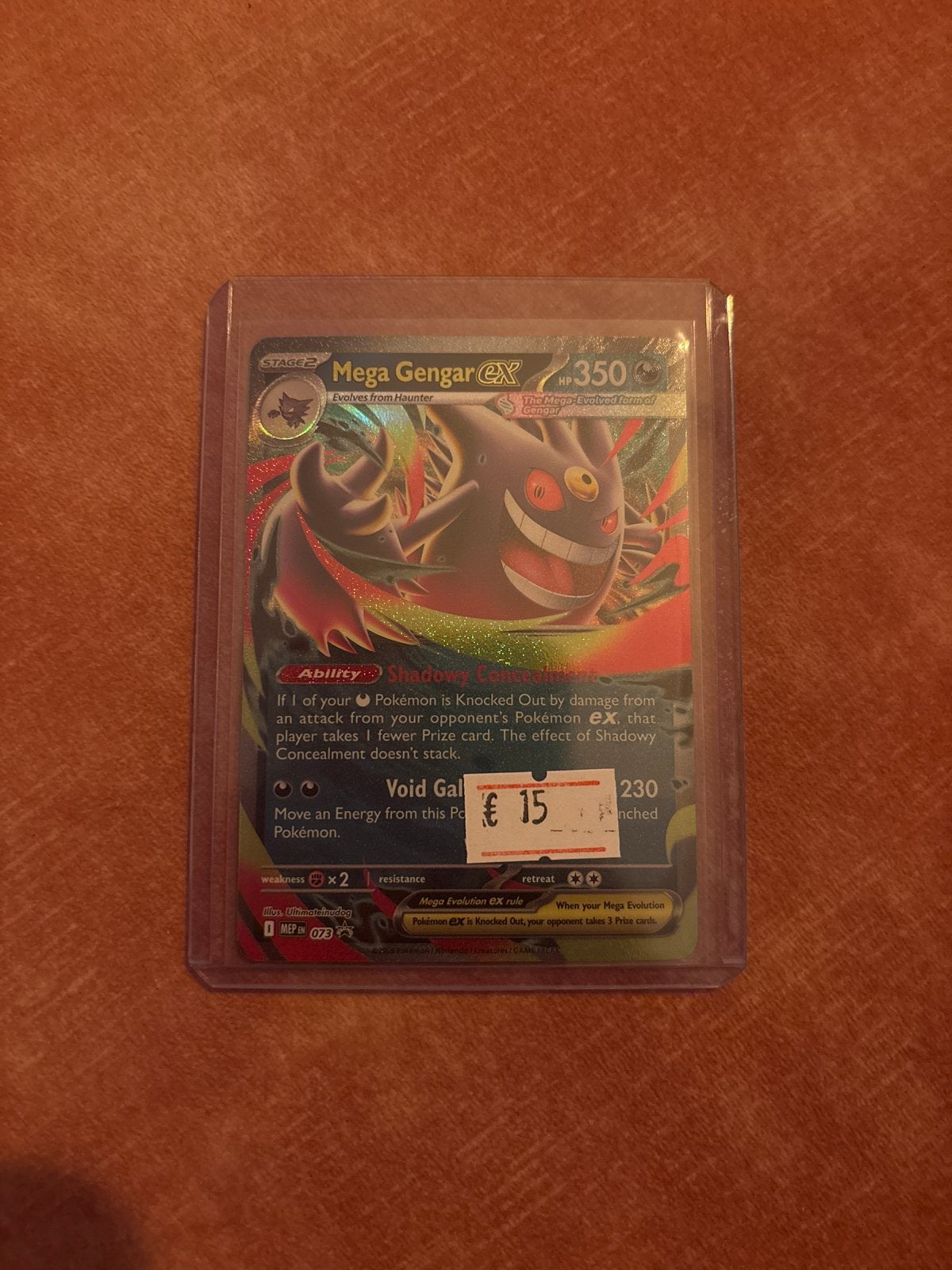Mega Gengar EX Pokémon kaart - 73 promo, Ophalen of Verzenden, Zo goed als nieuw, Losse kaart