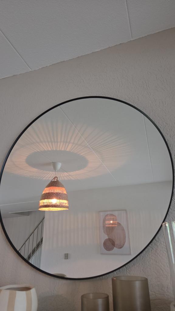 Lindbyn spiegel ikea rond 80 cm, Ophalen, Rond, Zo goed als nieuw, 75 tot 100 cm