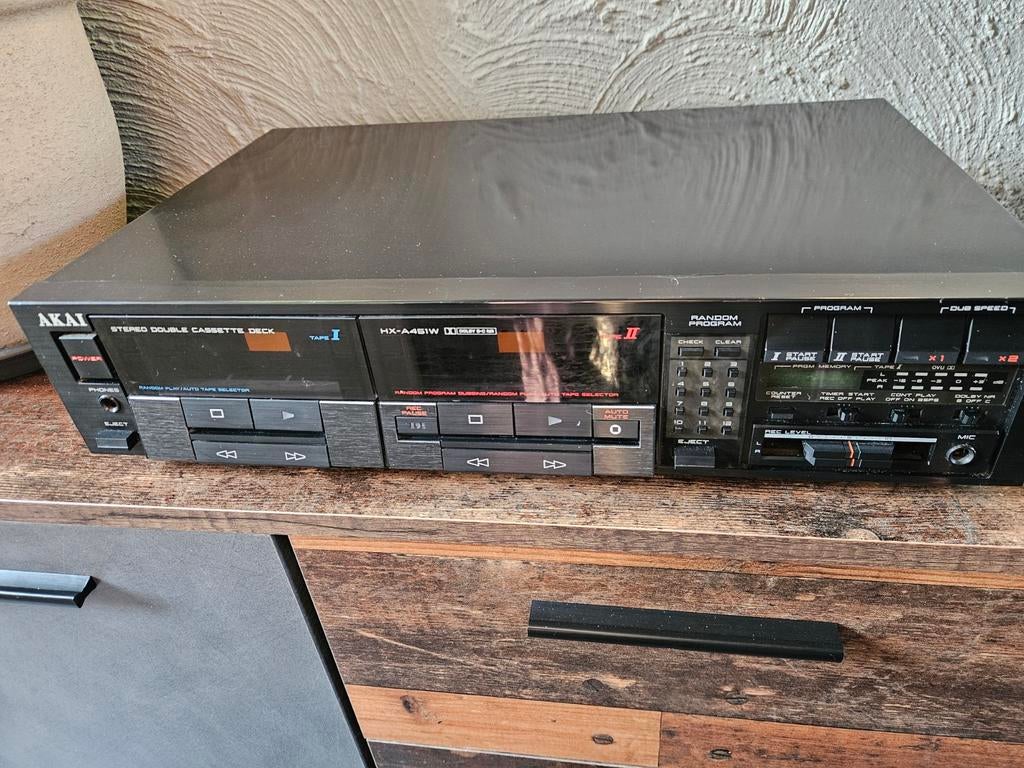 Akai HX-A451W Stereo Dubbel Cassettedeck, Audio, Tv en Foto, Ophalen of Verzenden, Dubbel, Akai, High speed dubbing