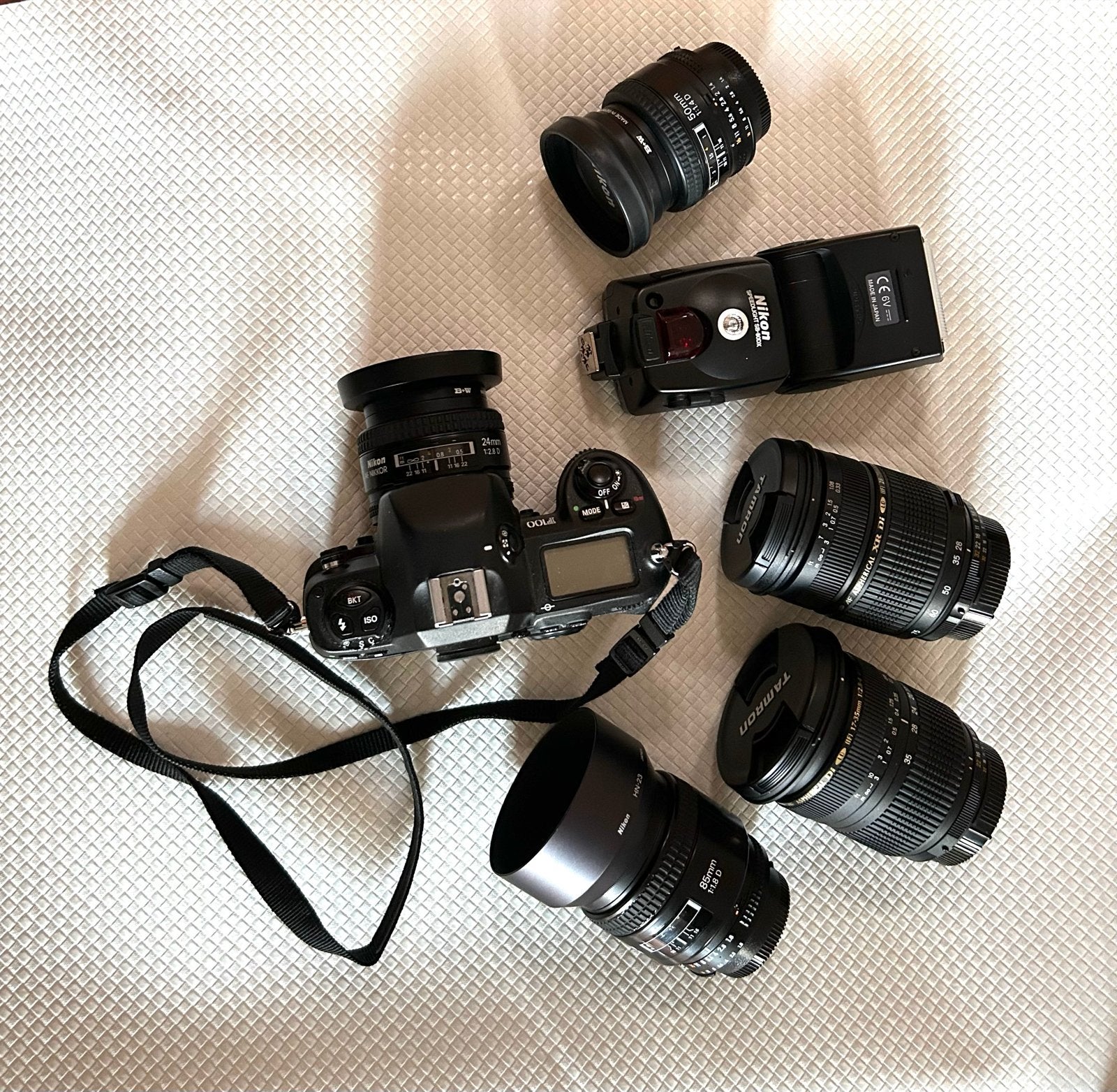 Nikon F100 set met 5 lenzen en Speedlight SB-80DX, Ophalen of Verzenden, Gebruikt, Spiegelreflex, Nikon