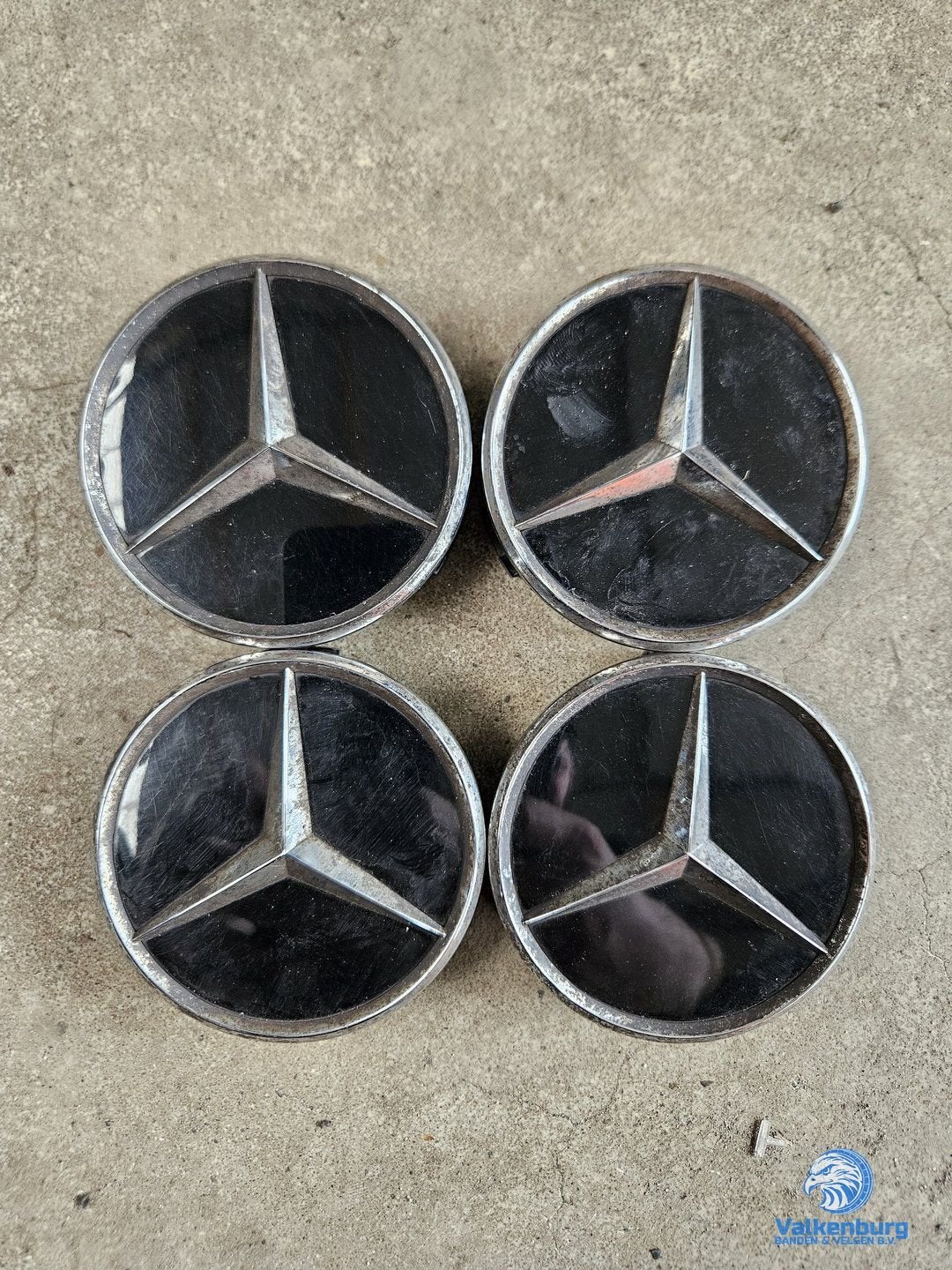 ORIGINELE Mercedes Benz naafkap naafdop set hoogglans zwart, Auto diversen, Gebruikt, -, Verzenden, -
