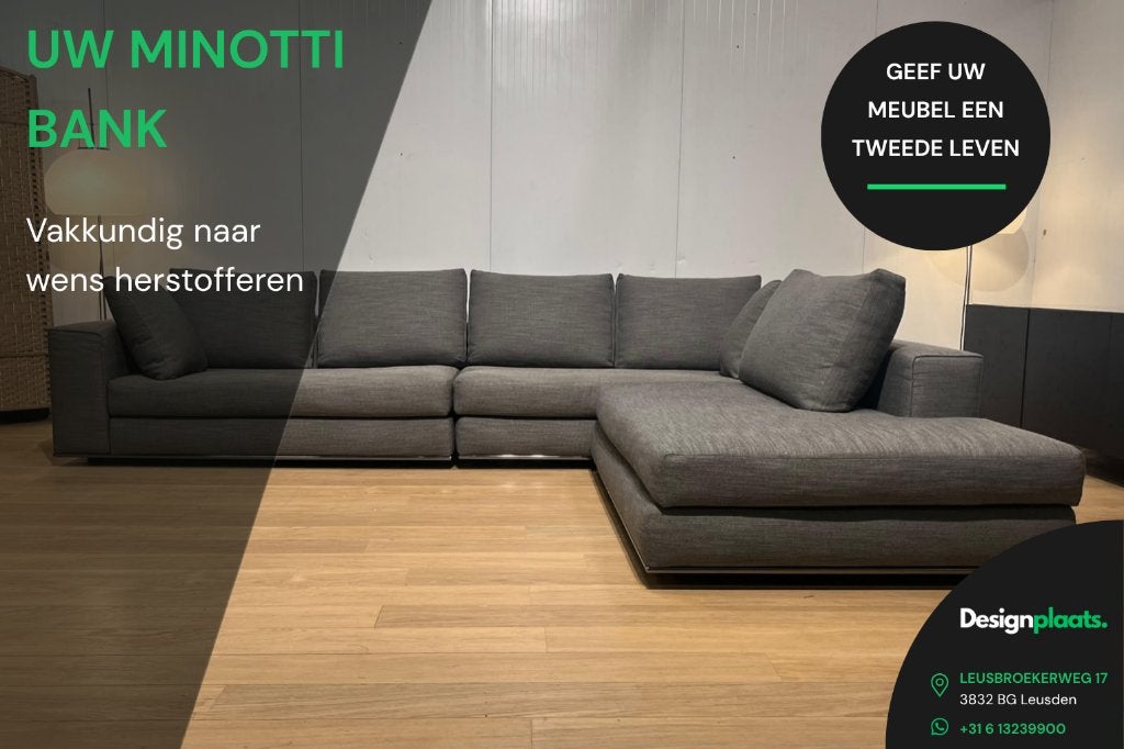 Minotti Bank Herstofferen, -, Overige maten, -, Nieuw