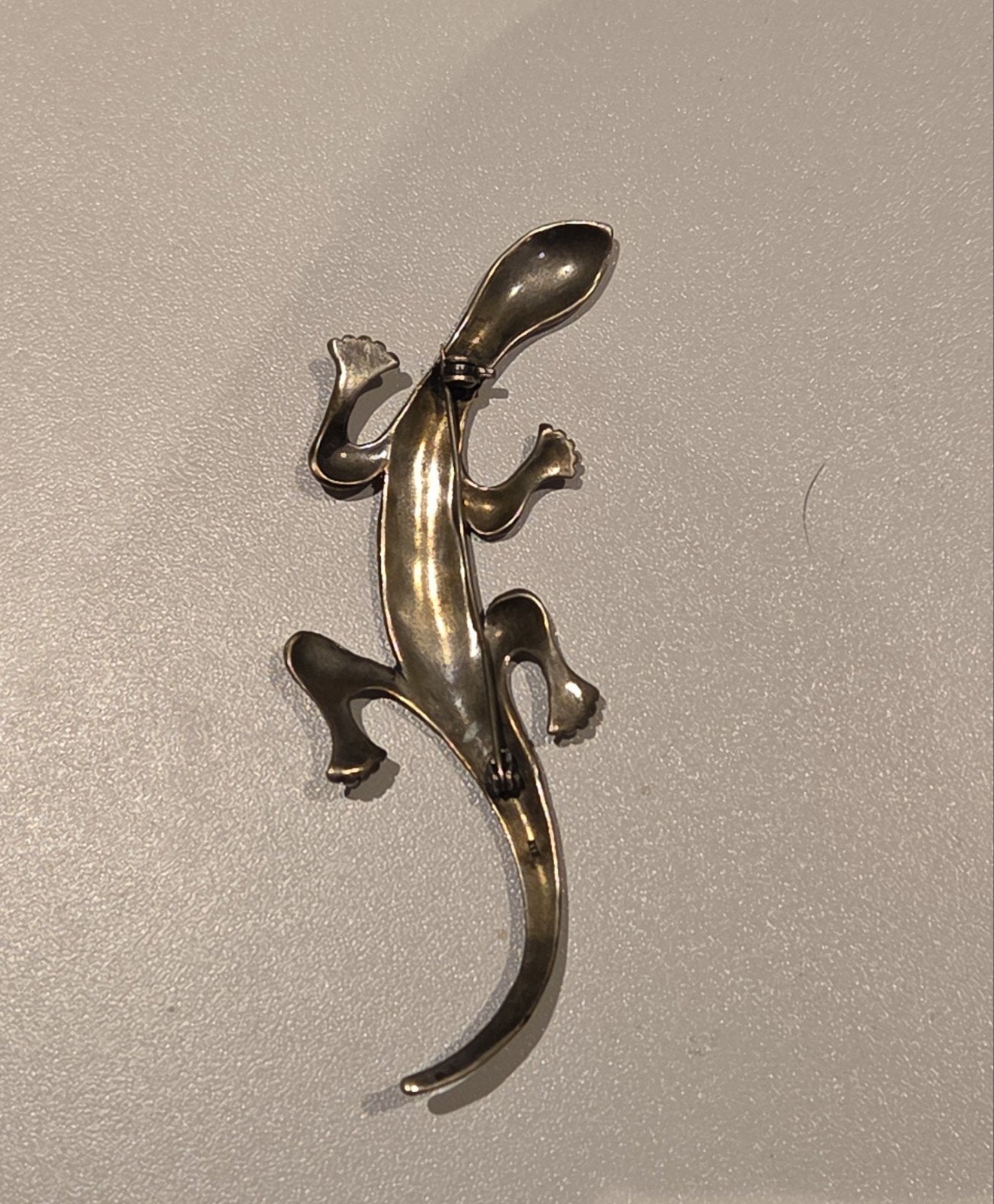 vintage zilveren hagedis broche, Ophalen of Verzenden, Zo goed als nieuw, X, Zilver