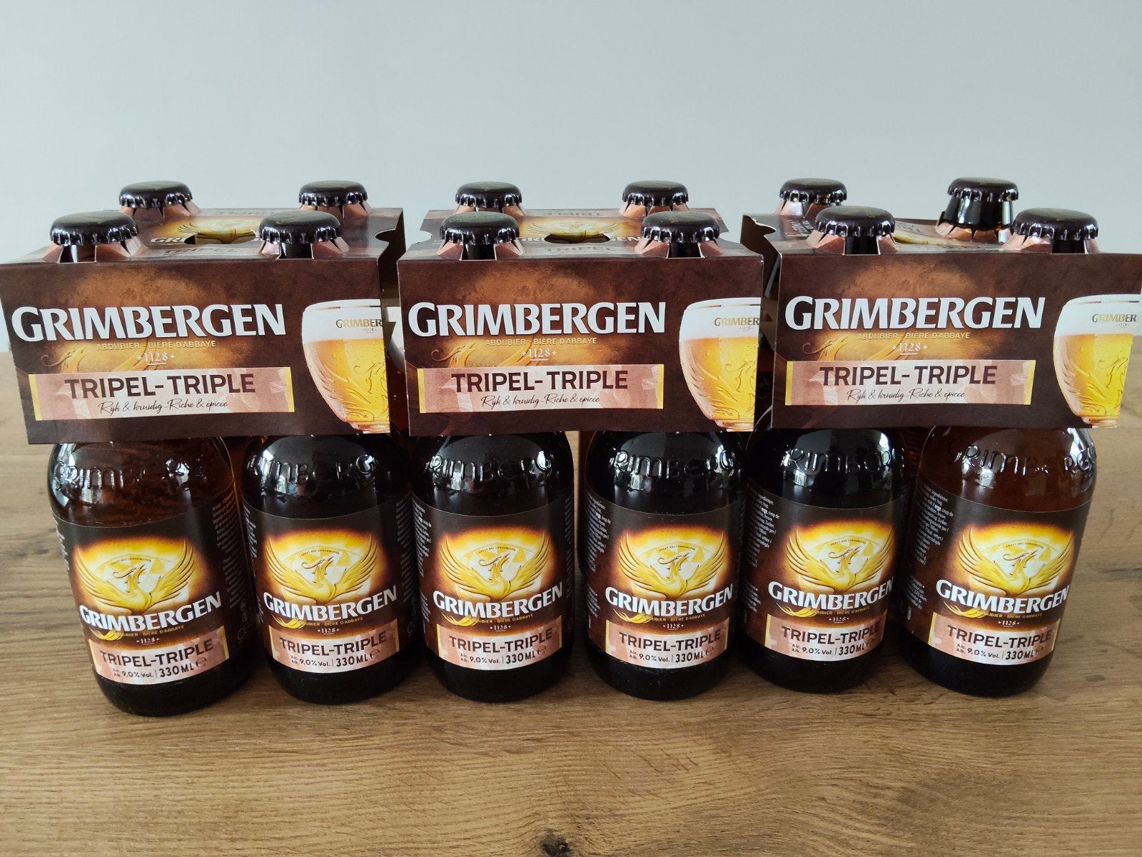 Grimbergen Tripel speciaalbier per 4-pack verpakt, Ophalen of Verzenden, Nieuw, Flesje(s), Overige merken