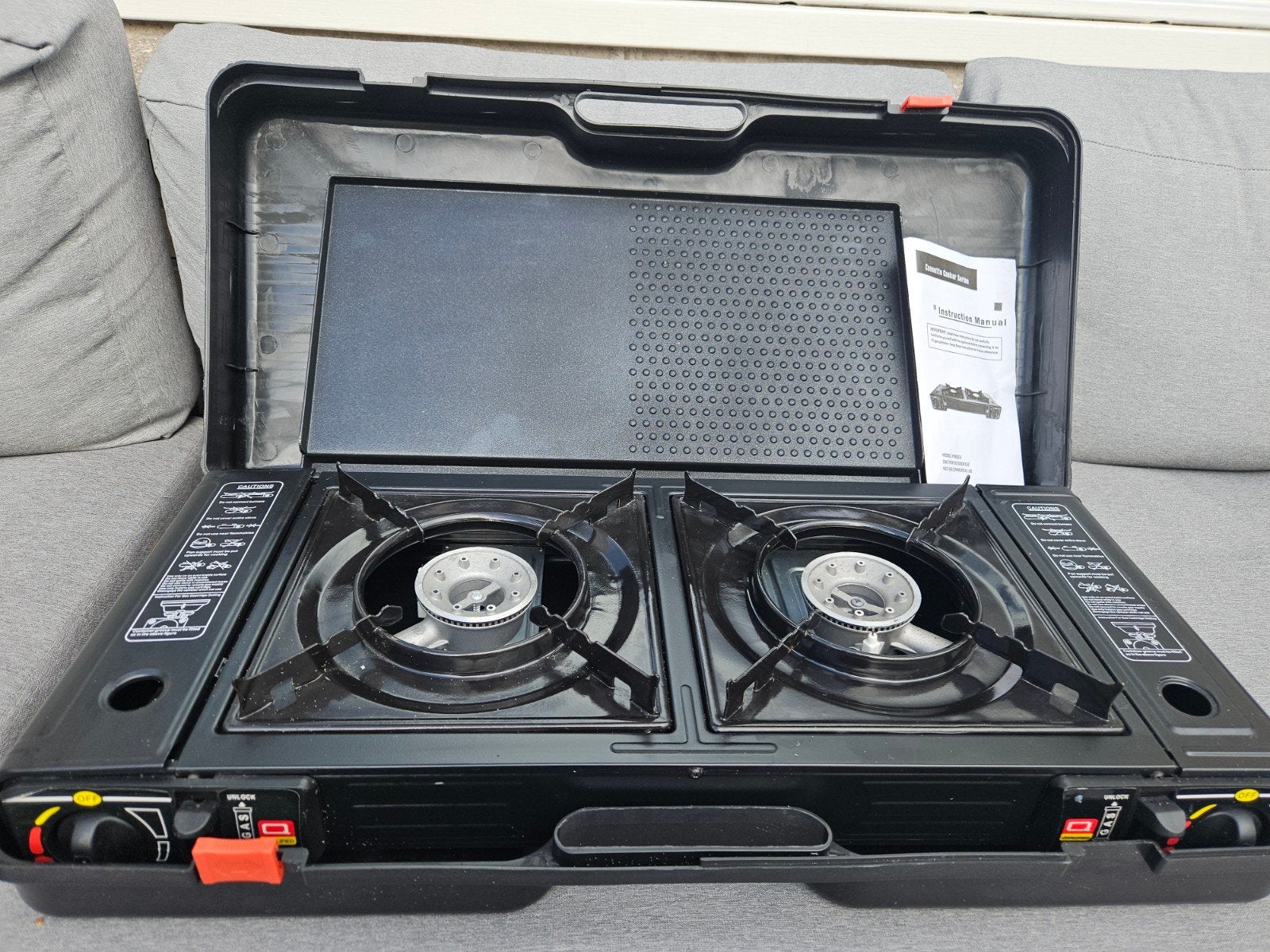 Draagbare grill en kooktoestel - Ideaal voor camping, Ophalen of Verzenden, Zo goed als nieuw