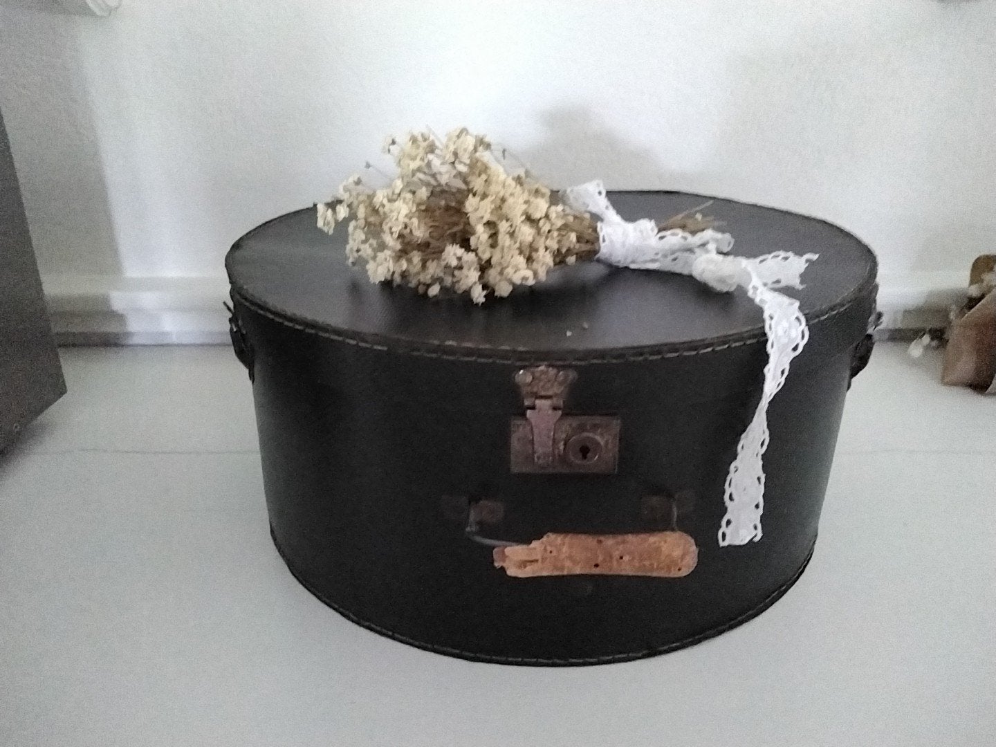 Vintage ronde hoedendoos/opbergdoos, Ophalen of Verzenden