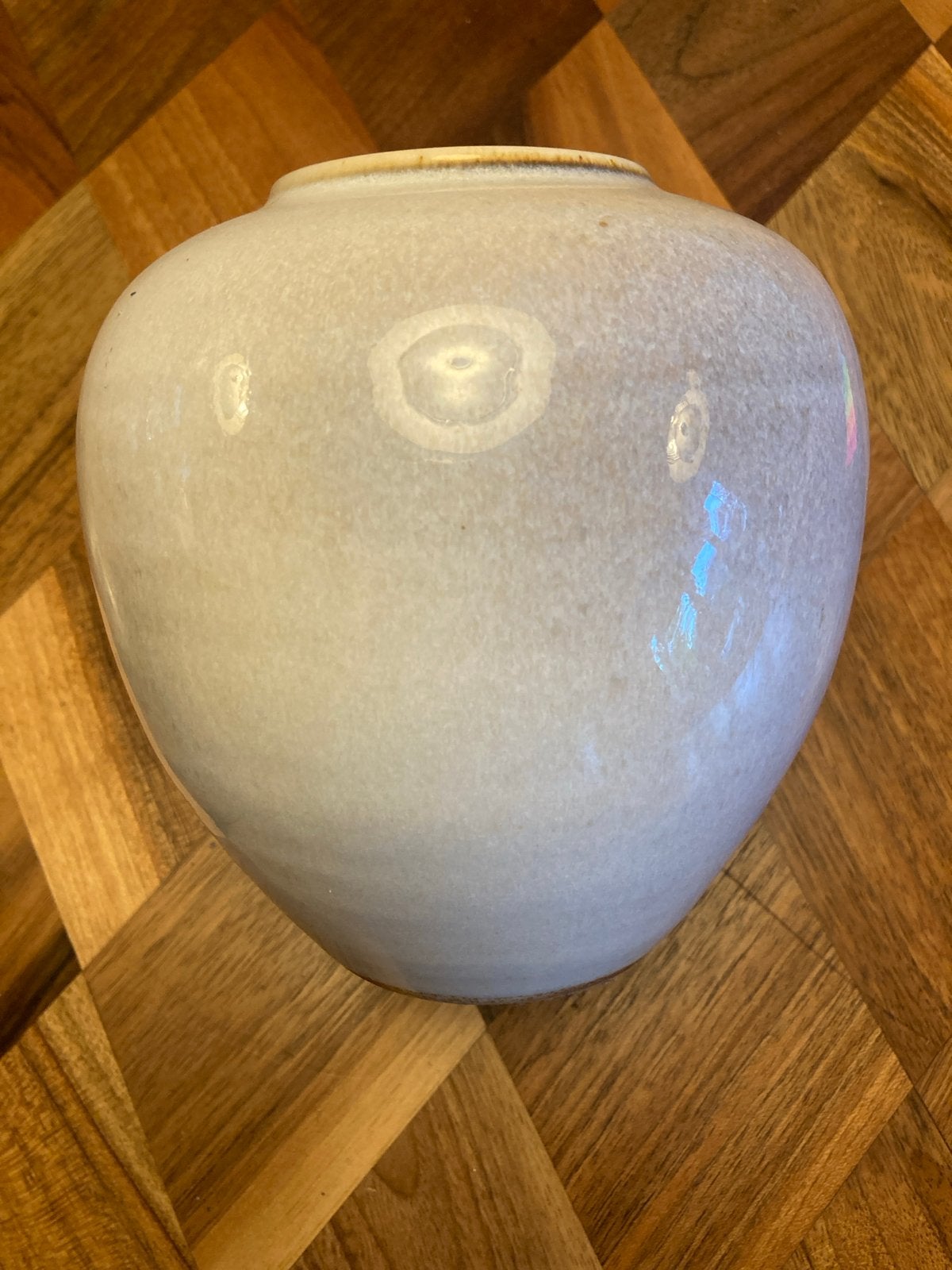 Zaalberg Keramieken Pot - Wit/Grijs - 15 cm Hoog, Ophalen of Verzenden