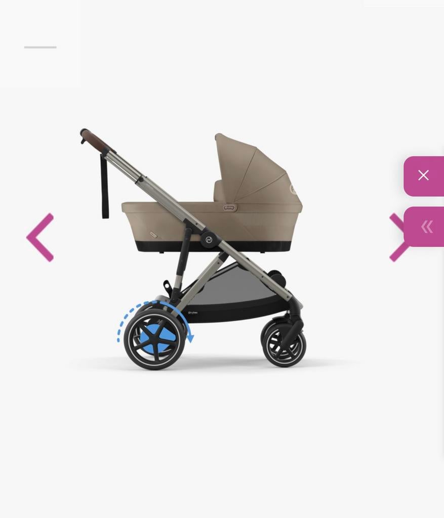 Cybex Kinderwagen 2 In 1 e-Gazelle S Taupe Almond Beige, Verstelbare duwstang, Ophalen of Verzenden, Zo goed als nieuw, Kinderwagen