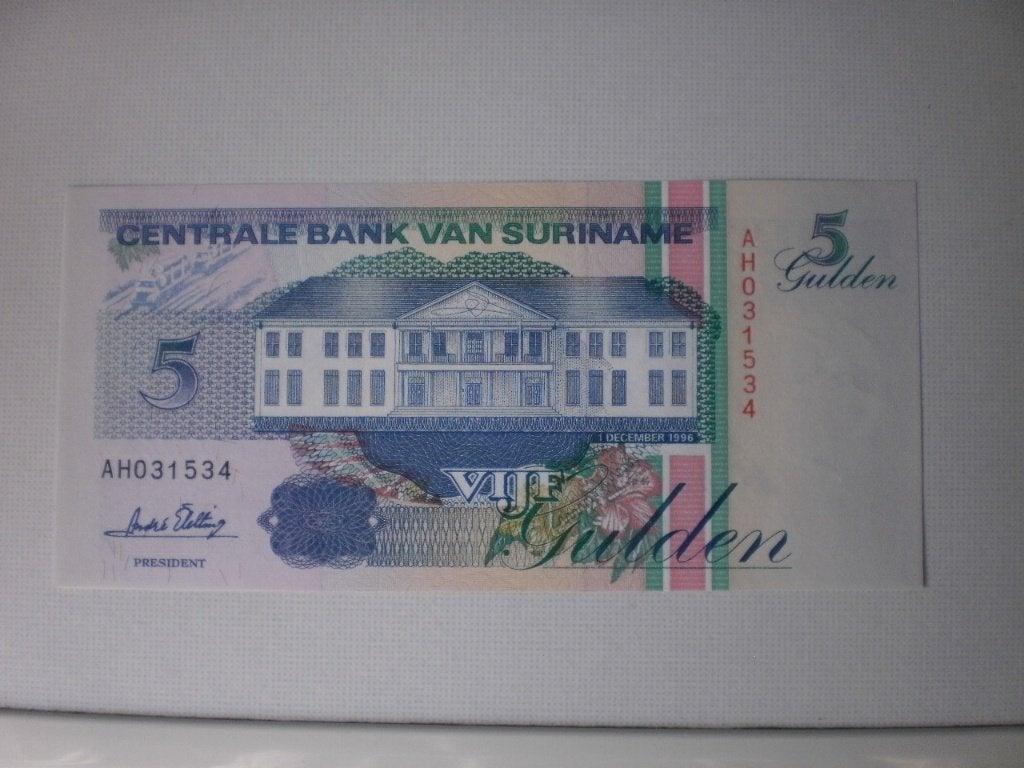 Suriname- 5 Gulden- Bankbiljet, Verzenden, Zuid-Amerika