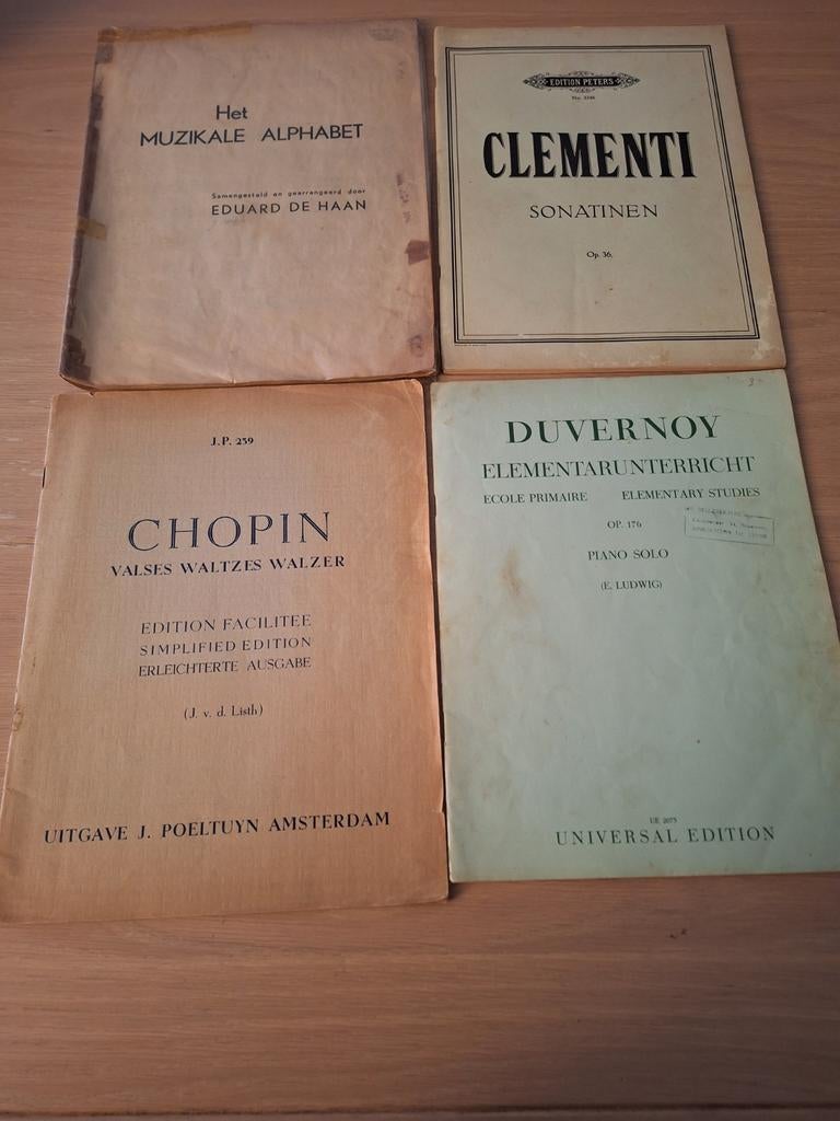Oude bladmuziek collectie - Chopin, Clementi, Duvernoy, Gebruikt, Klassiek, Ophalen of Verzenden, Artiest of Componist