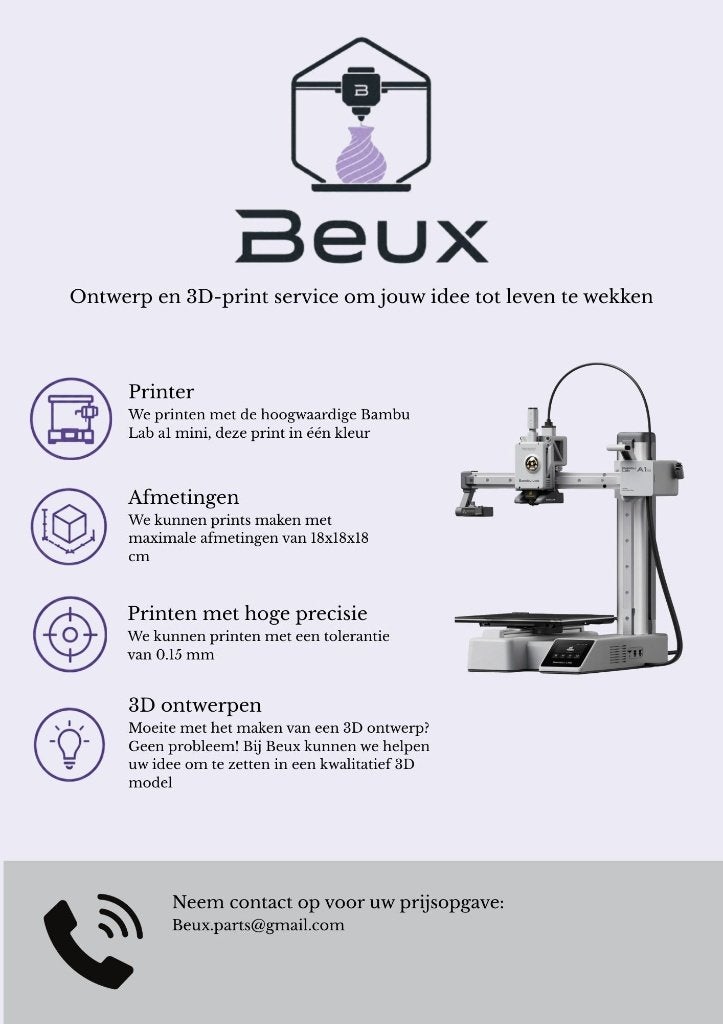 Ontwerp en 3D-print service, Computers en Software, 3D Printers, Ophalen of Verzenden, Nieuw