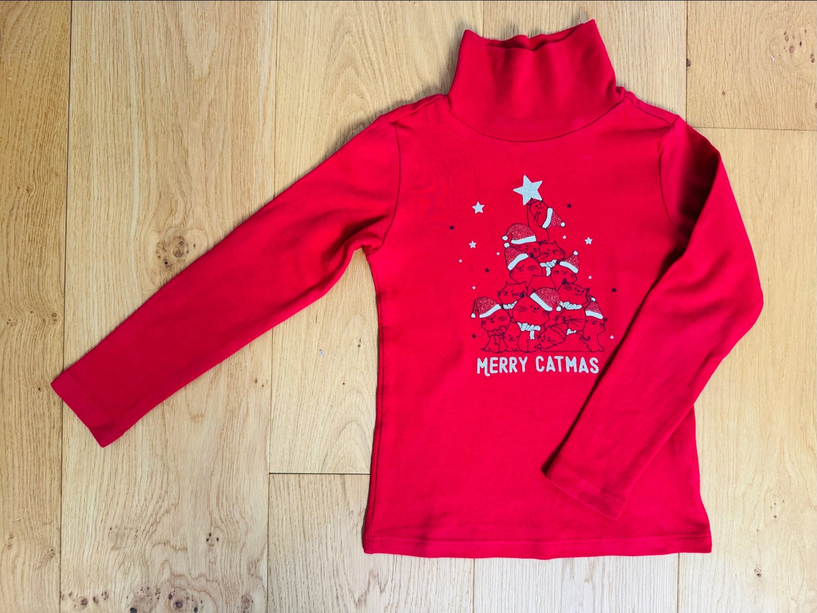 Kids Kersttrui met kattenprint - Maat 116, Ophalen of Verzenden, Zo goed als nieuw, Jongen of Meisje
