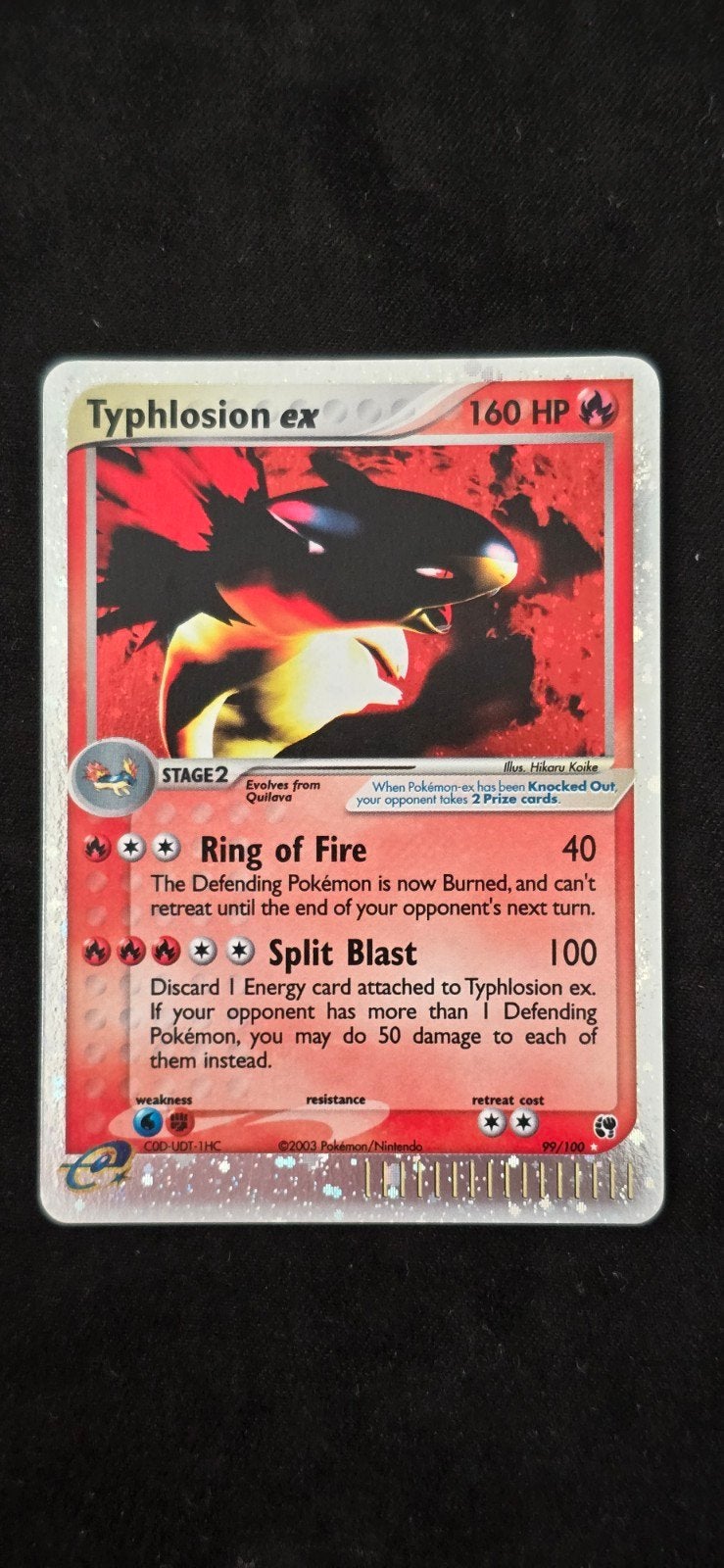 Typhlosion ex #99 Sandstorm Pokémon kaart - Near Mint, Ophalen of Verzenden, Zo goed als nieuw, Losse kaart