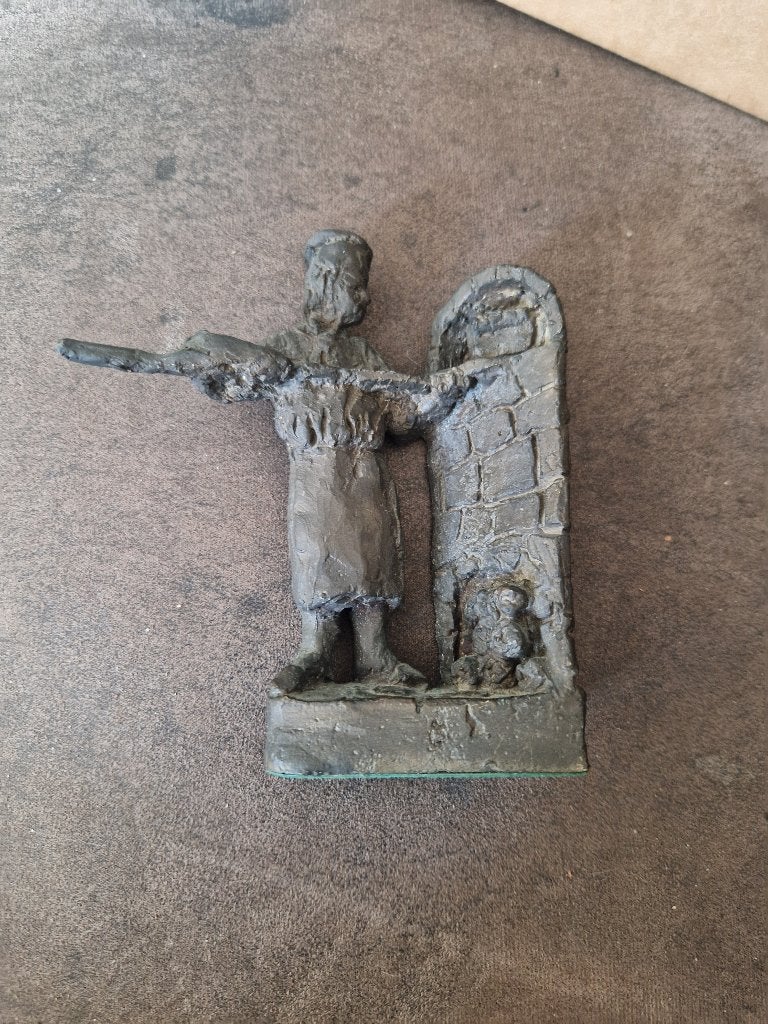 Bronzen Bakker Beeldje met Oven jaap hartman, Ophalen, Brons