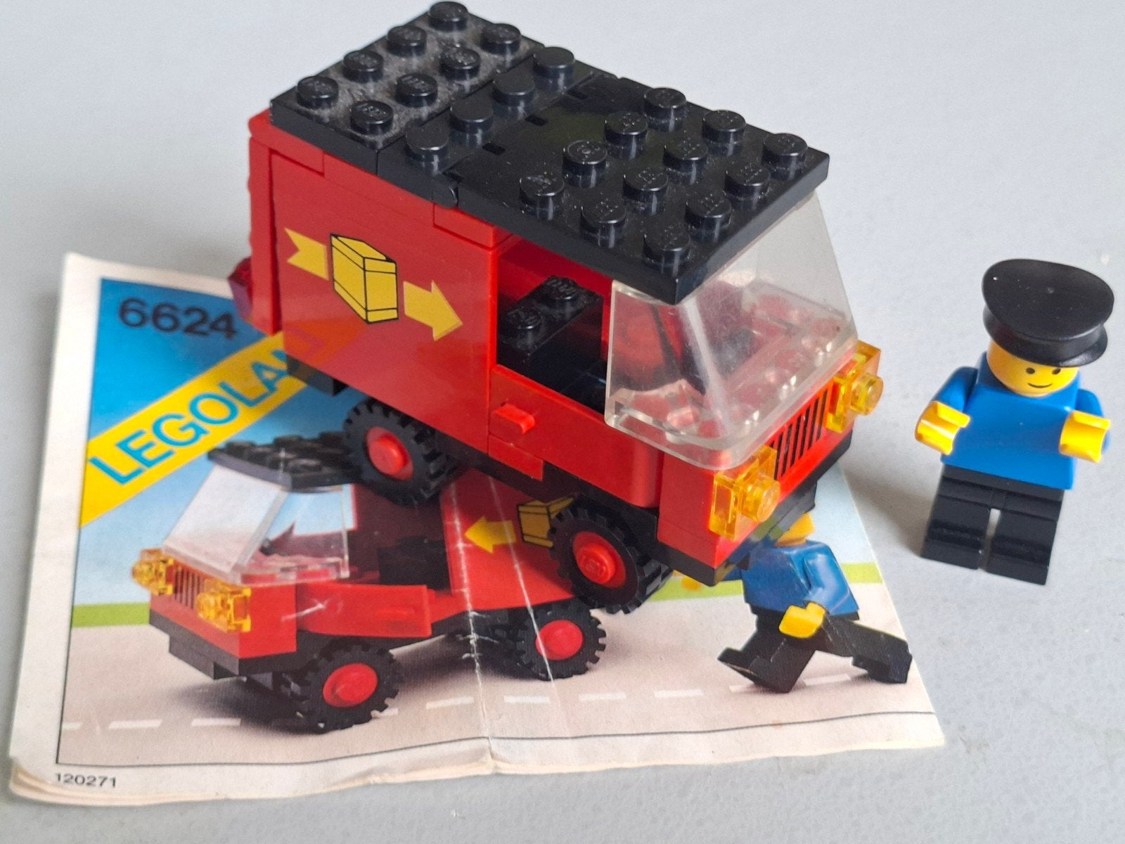 Lego Legoland 6624 Postwagen met Postbode (1985), Compleet, Gebruikt, Lego, Ophalen of Verzenden