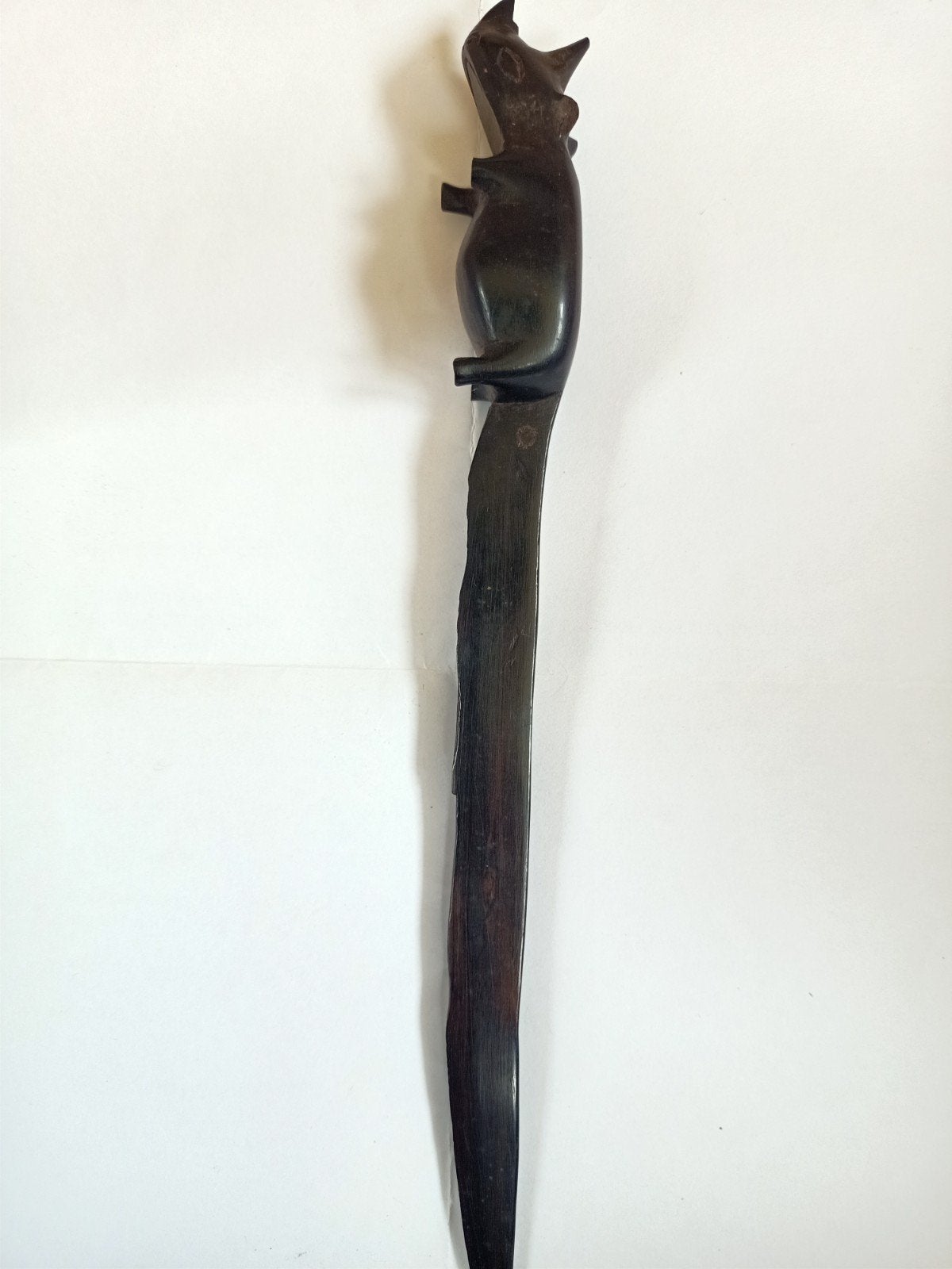 Antieke ebbenhouten briefopener neushoorn, Antiek en Kunst, Ophalen of Verzenden