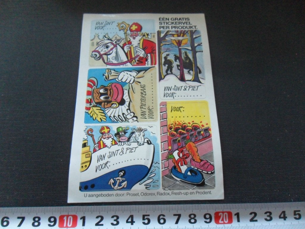 sticker set VAN SINT & PIET  Prosel Odorex Fresh-Up Prodent*, Ophalen, Zo goed als nieuw