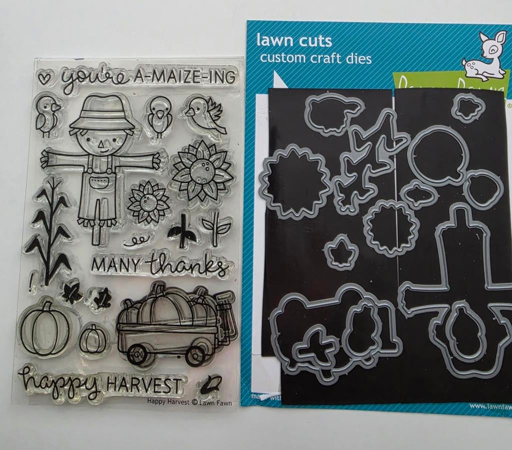 Lawn Fawn - Stempels en Snijmallen - Happy Harvest., Ophalen of Verzenden, Gebruikt, Clearstamp