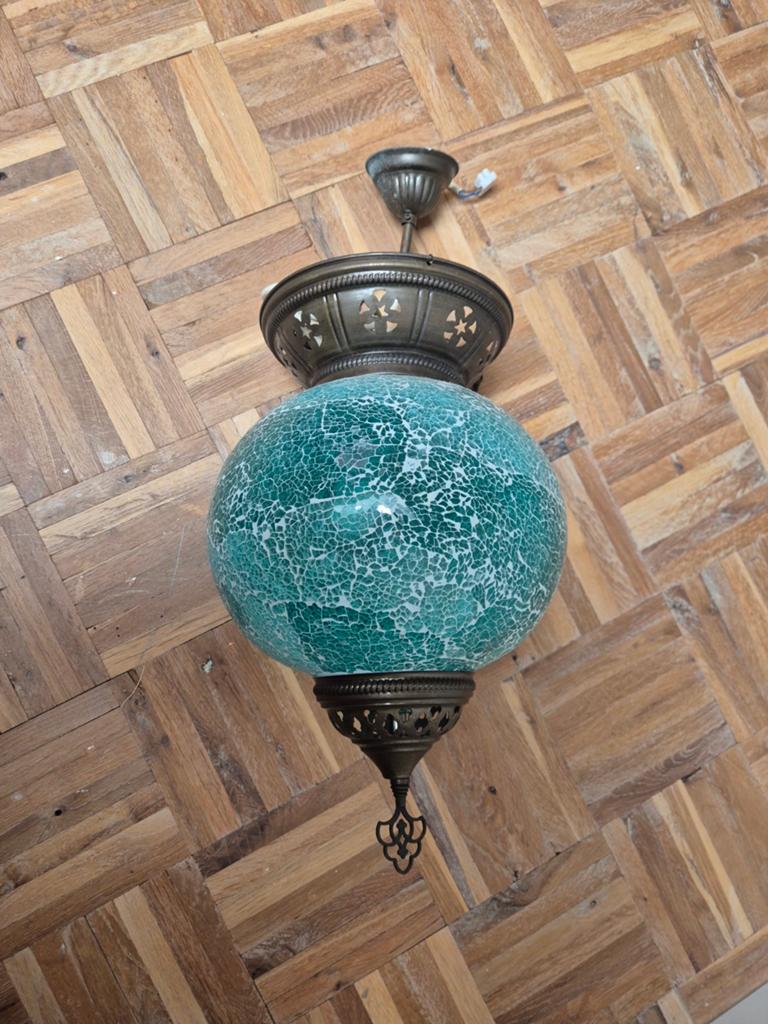 Turkse Mozaïek Hanglamp - Groen, Huis en Inrichting, 50 tot 75 cm, Ophalen of Verzenden, Zo goed als nieuw, Oosters, Turks, Mozaïek