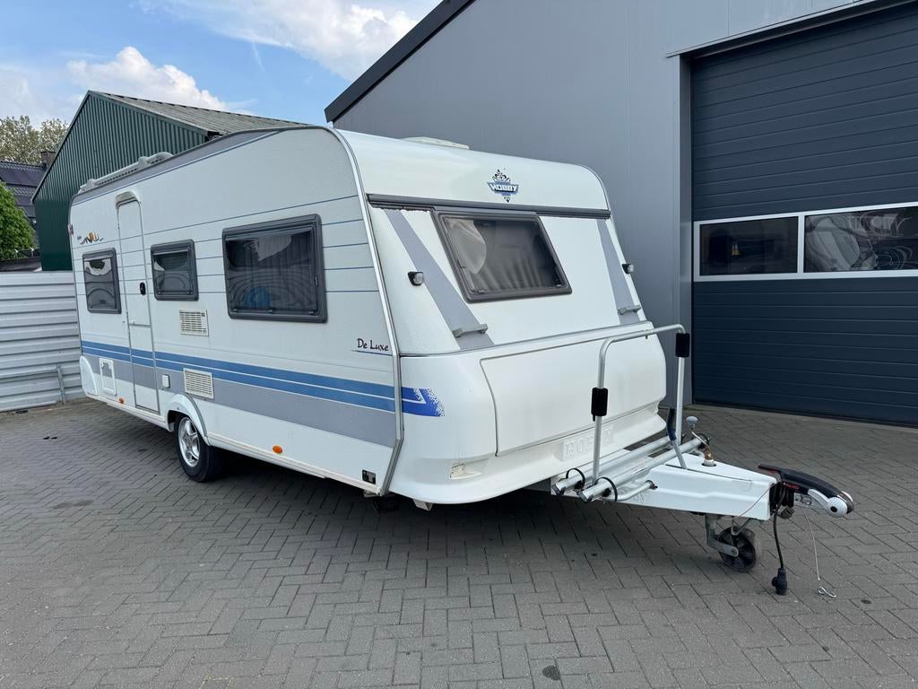 Hobby De Luxe 495 Caravan met voortent en stapelbed, Hobby, Bedrijf, Ringverwarming, Tot en met 5