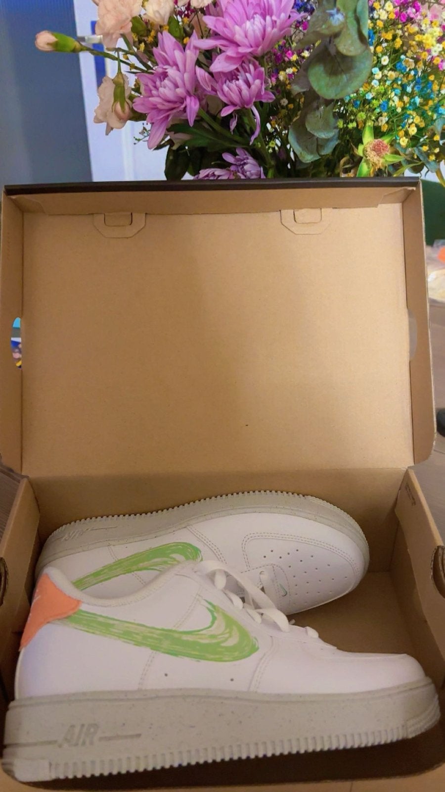 Nike Air Force 1 Crater GS - Wit/Groen/Oranje (Maat 38.5), Ophalen of Verzenden, Nieuw, Wit, Sneakers of Gympen