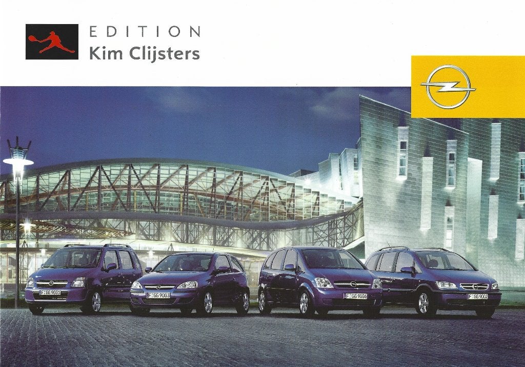 Brochure Kim Clijsters Opel modellen 2004, Ophalen of Verzenden, Gelezen, Opel