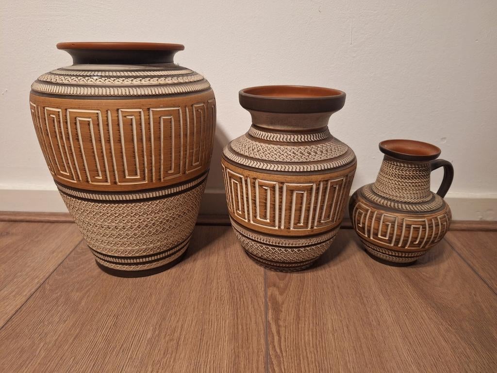 Leuke vintage vazen aztec design, Ophalen of Verzenden, Huis en Inrichting