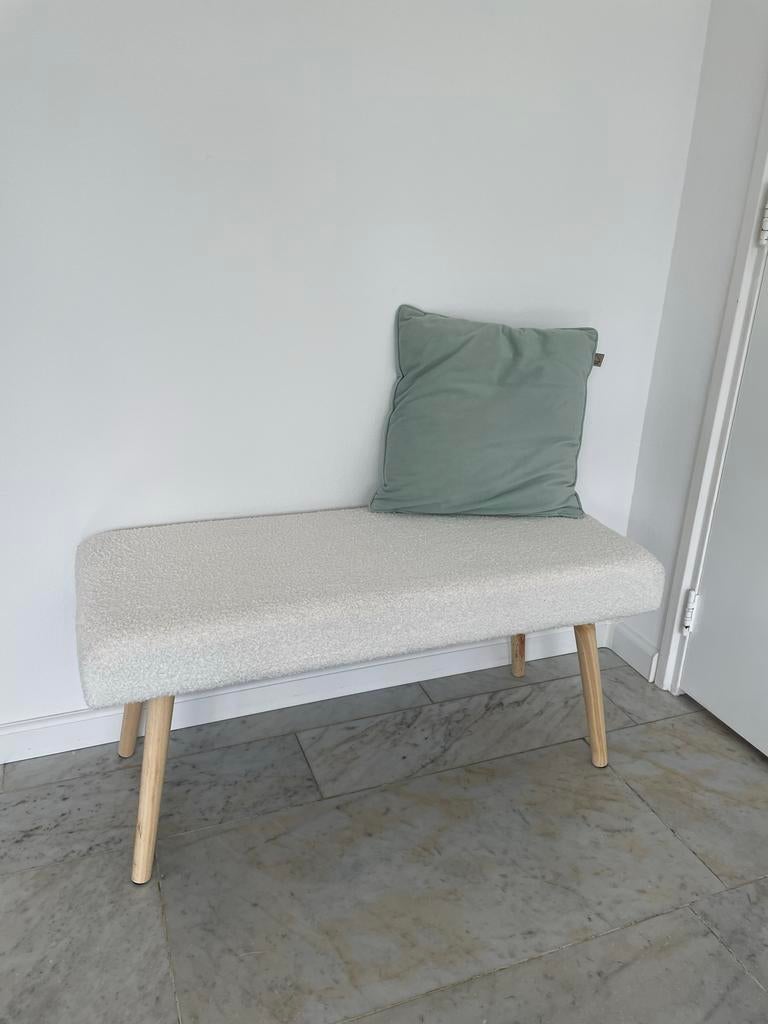 Teddy bankje hocker wit - 96 x 40 x 46, Ophalen, Minder dan 50 cm, Zo goed als nieuw, 75 tot 100 cm